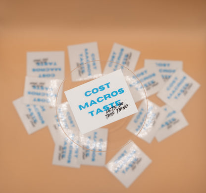 Cost, Macros, Taste